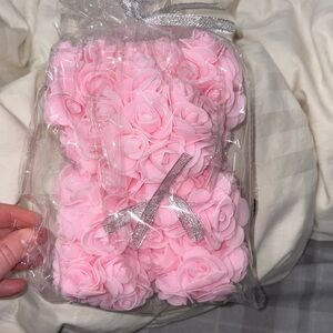 Trendy Brand New Faux Pink Rose Bear🔥